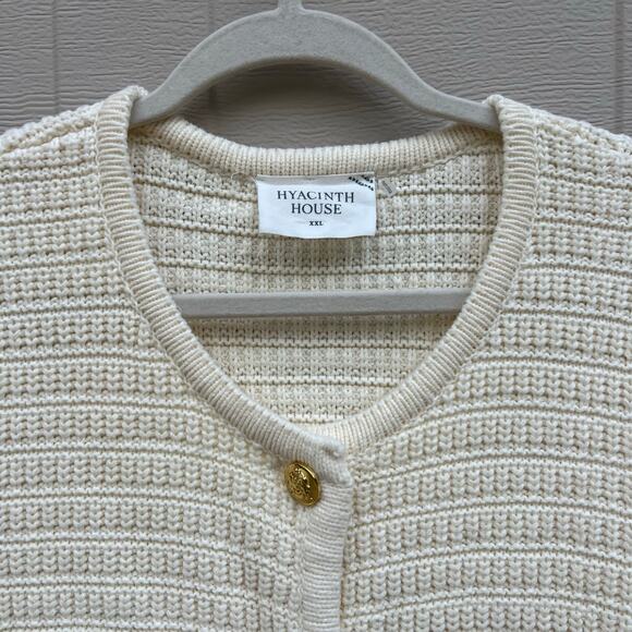 Tuckernuck Hyacinth House Woven Maybourne Cardigan Sweater Cream Ivory XXL - Picture 3 of 10